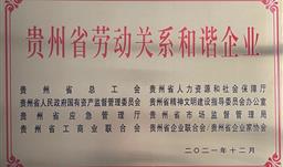 喜訊！川恒股份榮獲“2021年度貴州省勞動(dòng)關(guān)系和諧企業(yè)”稱號